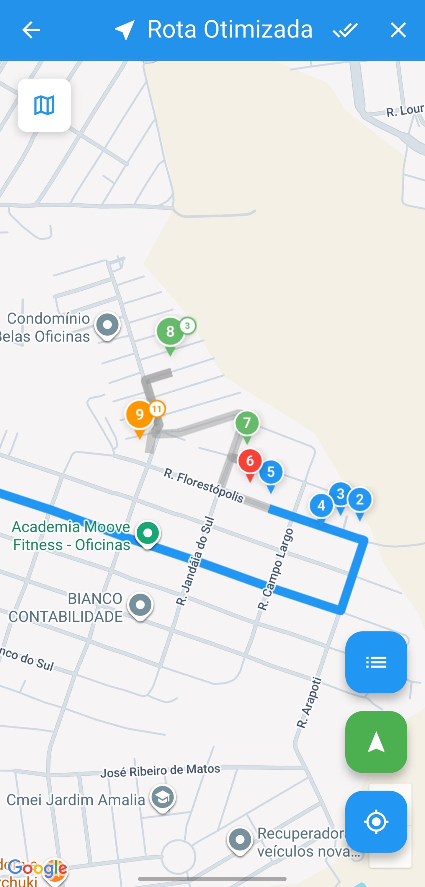 Rotas otimizadas no app